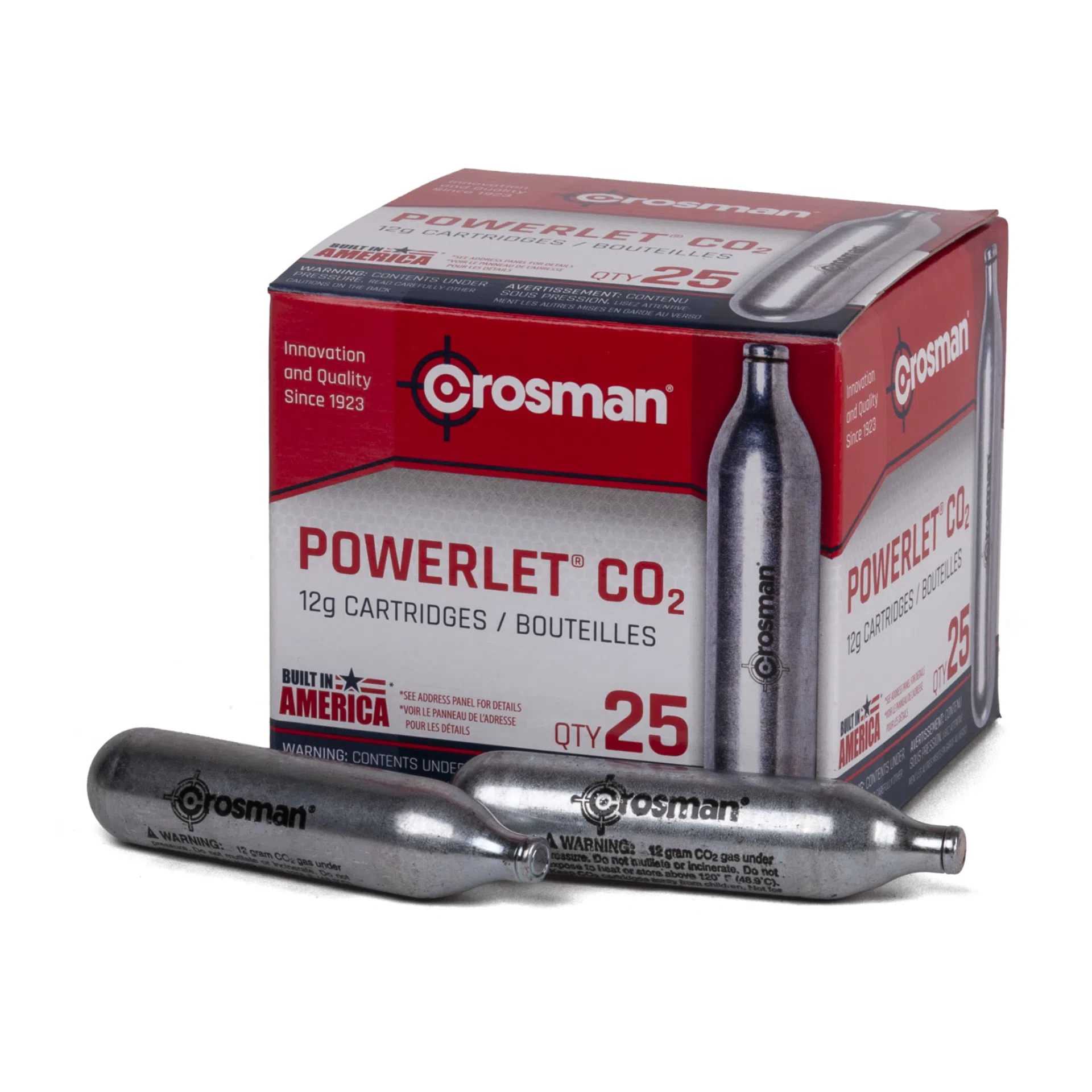 Crosman Powerlet CO2 Cartridges 12 Gram for Airguns – 15 Pack (C2315)