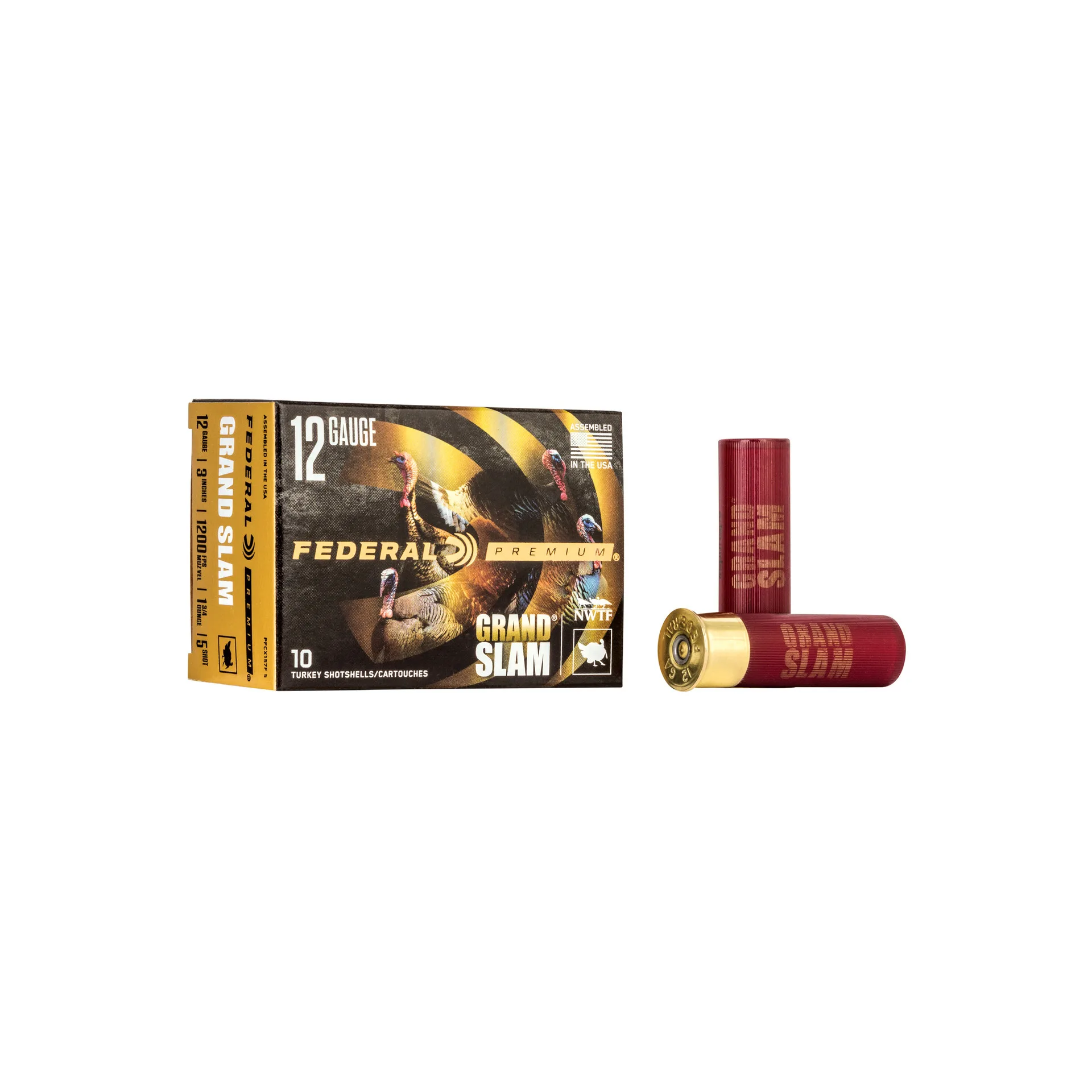 Federal Grand Slam Shotshell 12 Gauge 3" – #5 Shot, 1.75 oz, 10 Rounds (PFCX157F5)