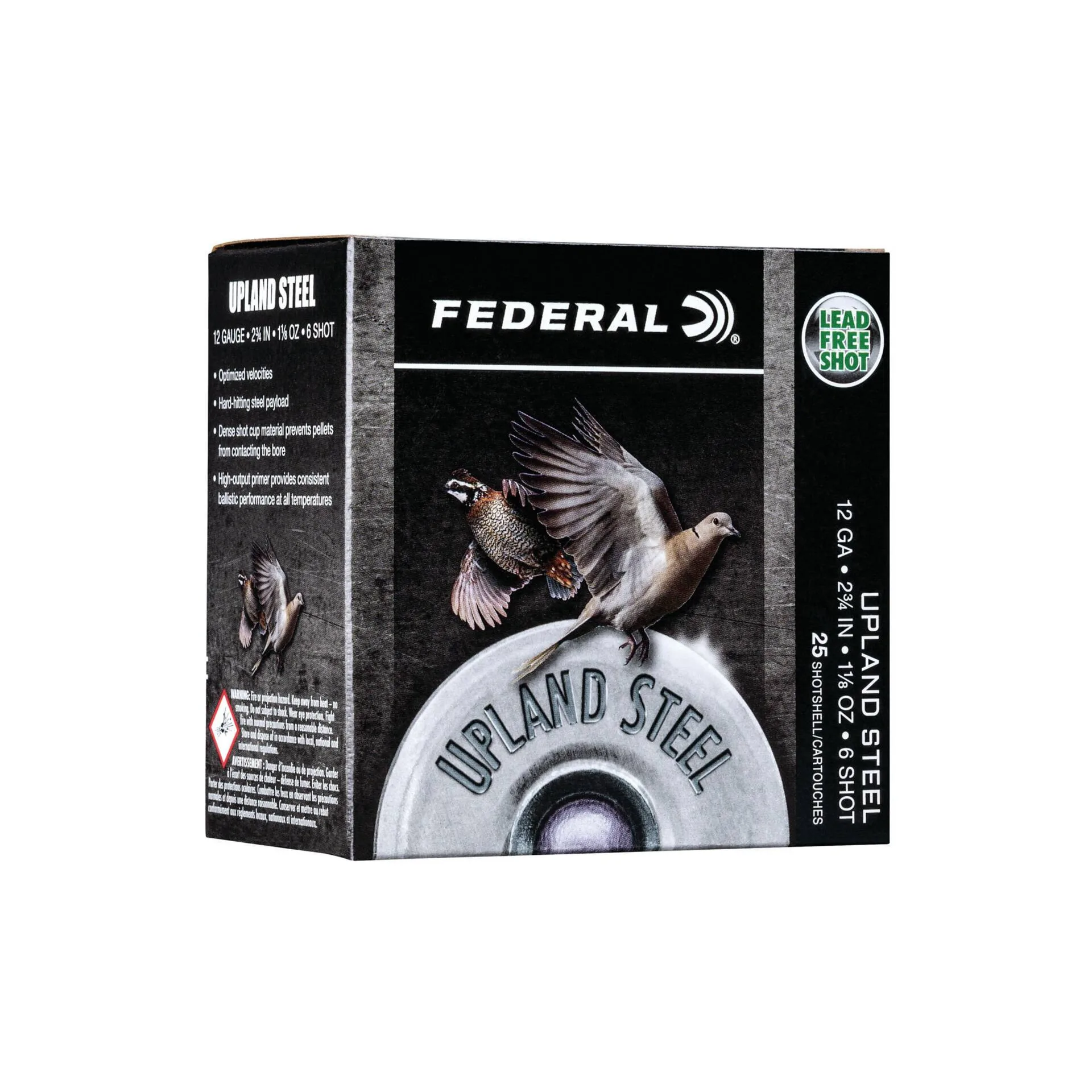 Federal Field & Range Steel Shotgun Ammunition 12 Gauge 2.75" #6 1-1/8 oz Steel Shot - 25 Rounds (USH126)