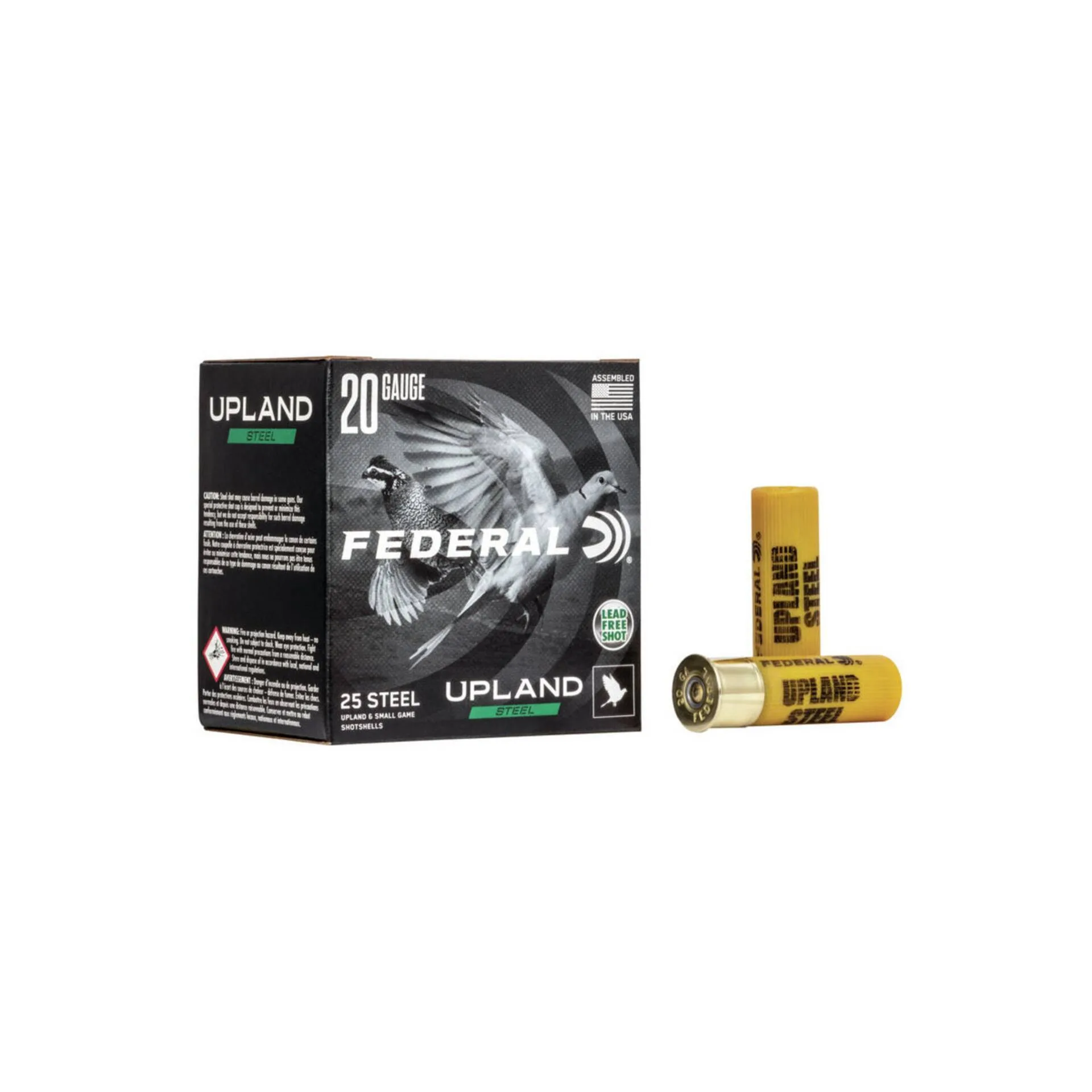Federal Upland Steel Shotgun Ammunition 20 Gauge 2.75" #6 7/8 oz Steel Shot - 25 Rounds (USH206)