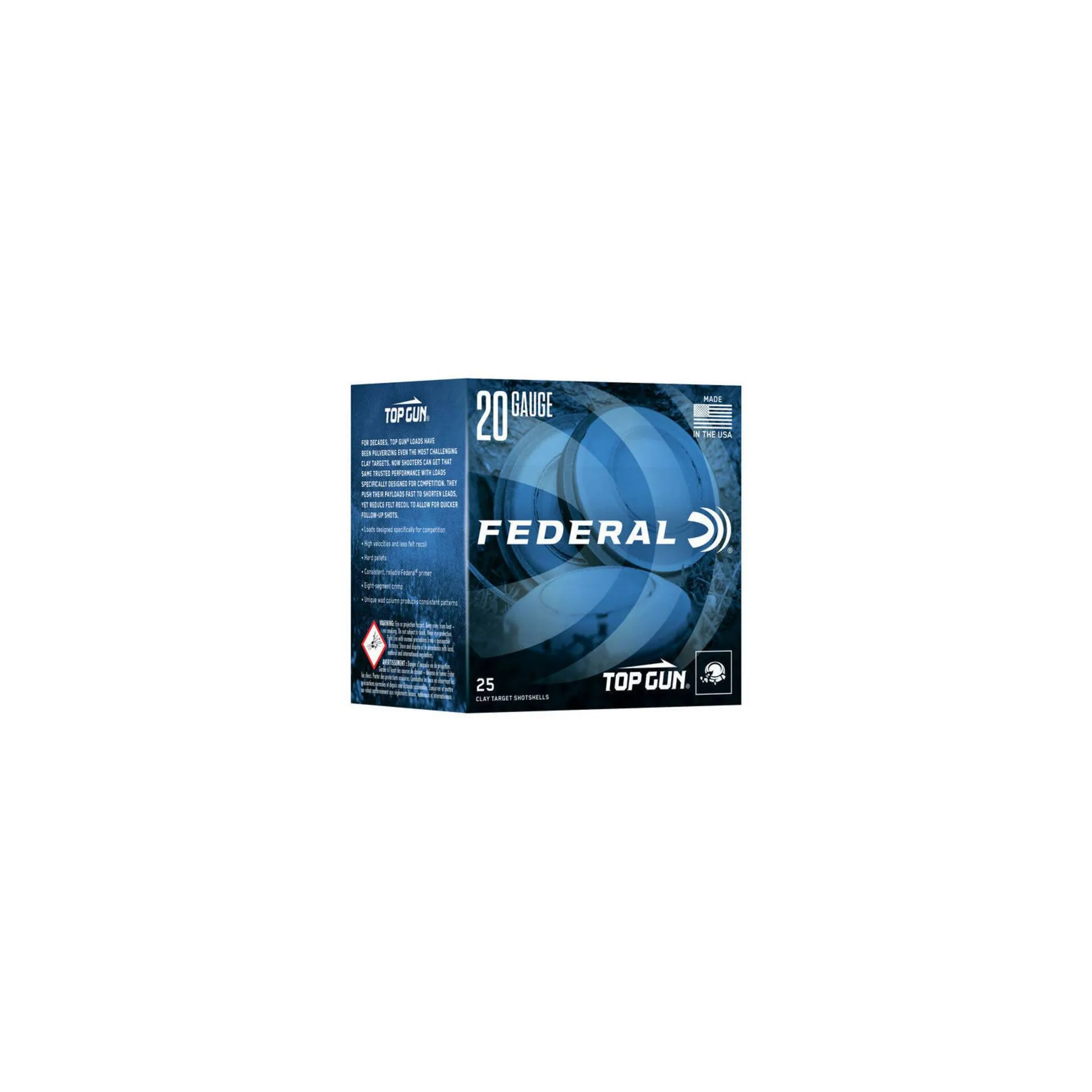 Federal Top Gun Sporting Shotgun Ammunition 20 Gauge 2.75" #7.5 7/8 oz - 25 Rounds (TGS22475)