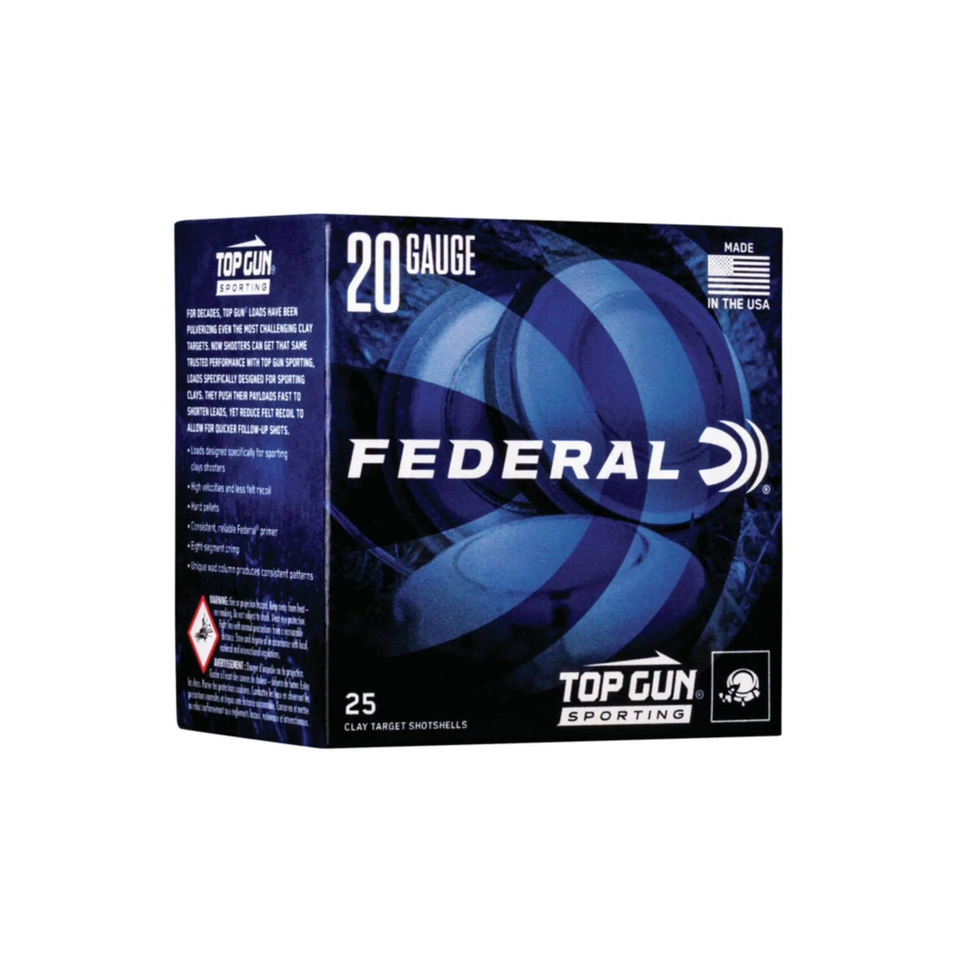 Federal Top Gun Sporting Shotgun Ammunition 20 Gauge 2.75" #8 7/8 oz - 25 Rounds (TGS2248)