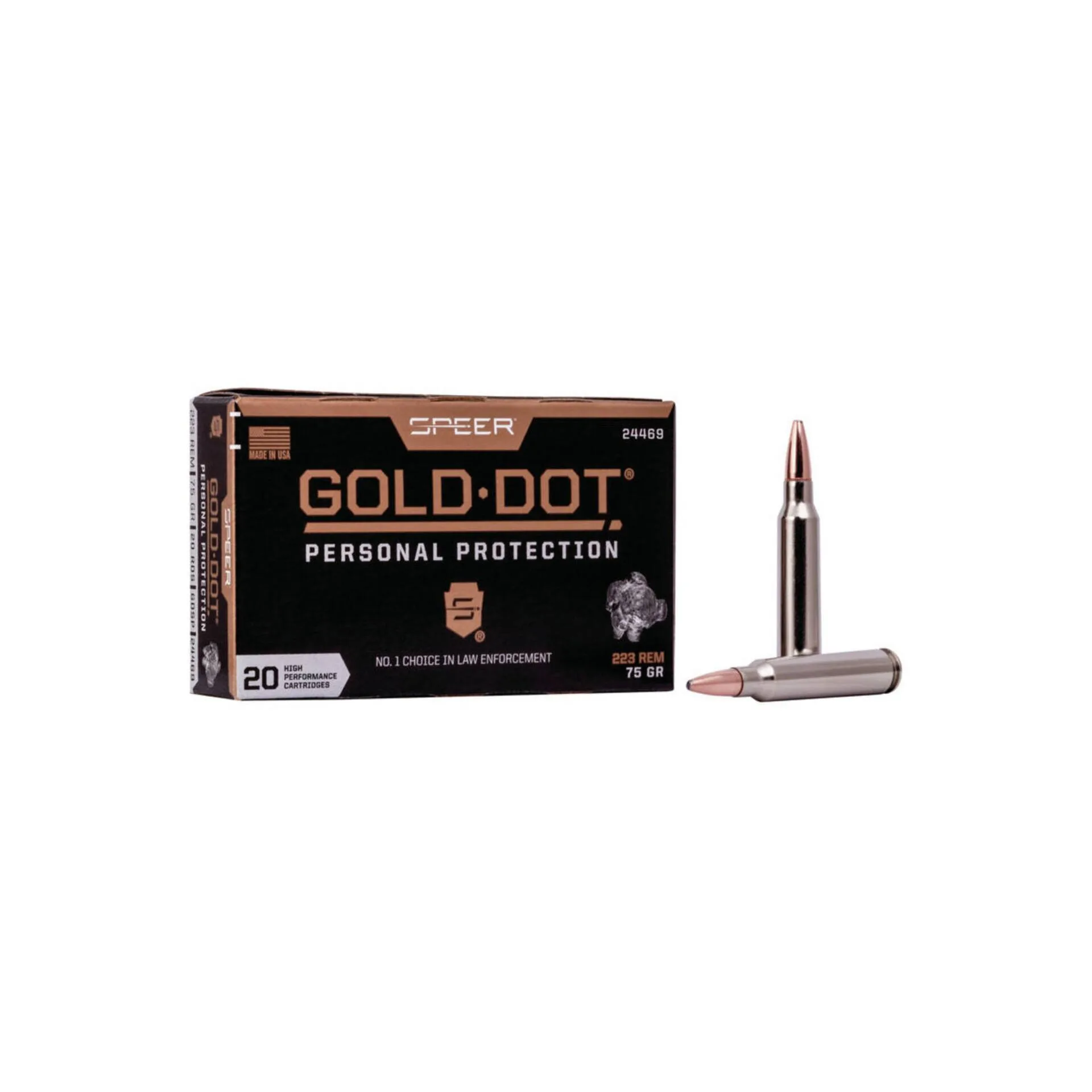 Speer Gold Dot Rifle Ammunition 223 Remington – 75 Grain, 20 Round Box (24469)