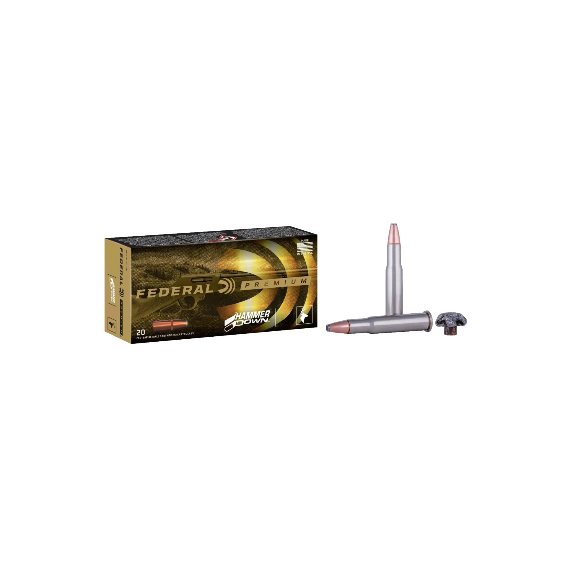 Federal Hammer Down Handgun Ammunition 44 Magnum 270 Grain Soft Point for Lever Action – 20 Rounds (LG441)
