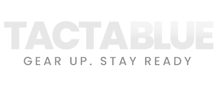The logo displays the text TACTABLUE in bold, uppercase letters above the slogan GEAR UP. STAY READY in smaller uppercase letters, all on a transparent background.